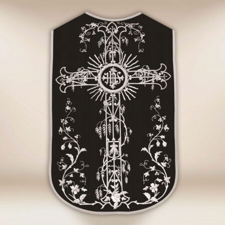 Roman Chasuble Replica Black IHS