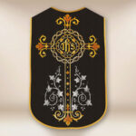 Roman Chasuble Replica Black Cross and IHS
