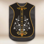 Roman Chasuble Replica Black Cross and IHS