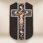 Roman Chasuble Replica Black Jesus on the Cross