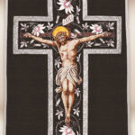 Roman Chasuble Replica Black Jesus on the Cross