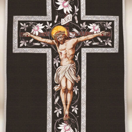 Roman Chasuble Replica Black Jesus on the Cross