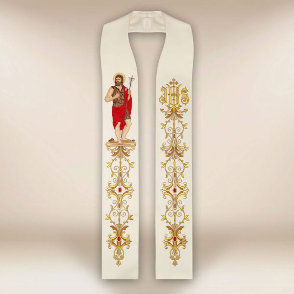 Embroidered stole with the image of St. John the Baptist