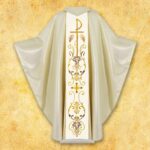 Embroidered liturgical chasuble with lamb