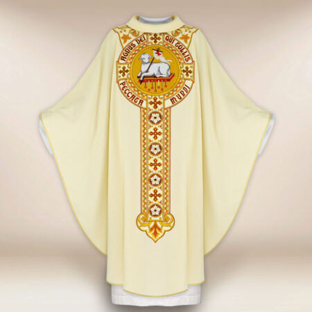 Liturgiczny ornat haftowany Baranek Boży 