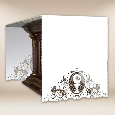 Embroidered altar cloth on the sides