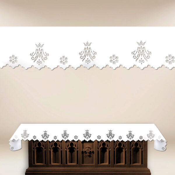 Lace altar cloth for the Mystery of the Mother of God