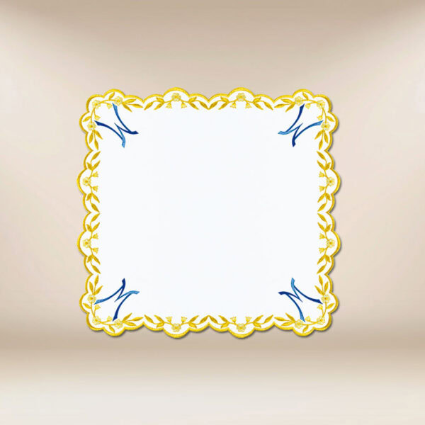 Embroidered napkin "Hail Mary" blue 45x45