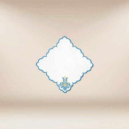 Embroidered napkin "Marian Blue" 32x32