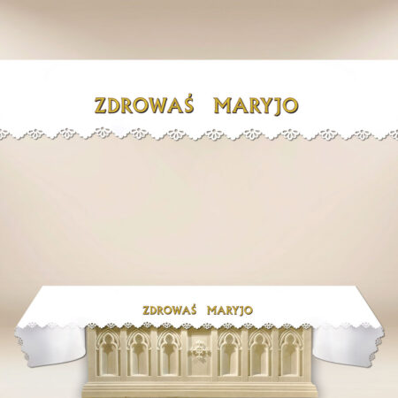 Obrus foto wycinany laserowo “Zdrowaś Maryjo”