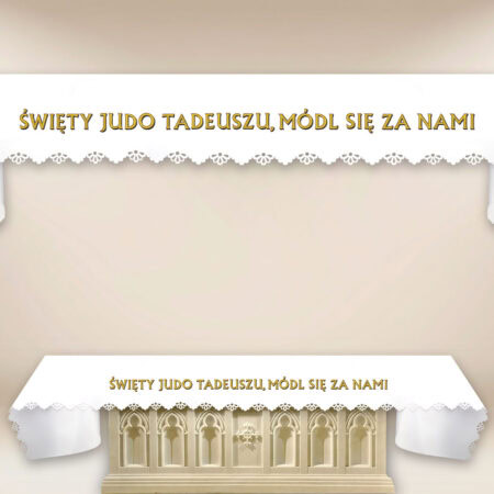 Laser-Cut Photo Tablecloth "Saint Jude Thaddeus, Pray for Us"