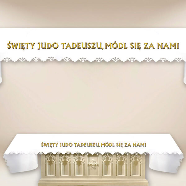 Laser-Cut Photo Tablecloth "Saint Jude Thaddeus, Pray for Us"