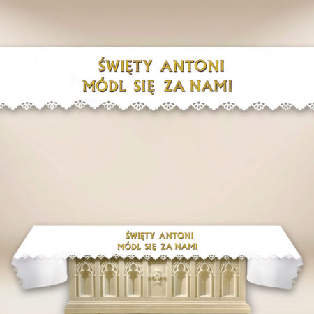 Laser-Cut Photo Tablecloth "Saint Anthony, Pray for Us"