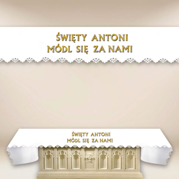 Laser-Cut Photo Tablecloth "Saint Anthony, Pray for Us"
