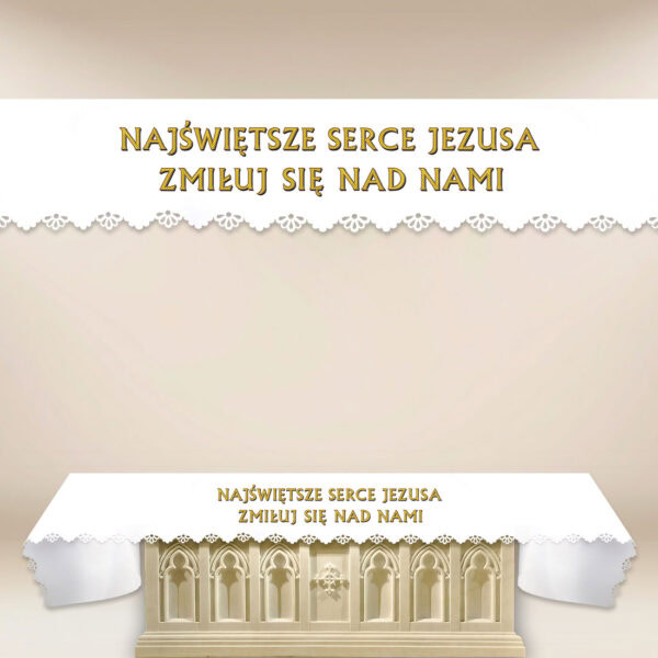 Laser-Cut Photo Altar Cloth "Most Sacred Heart of Jesus, Have Mercy on Us"