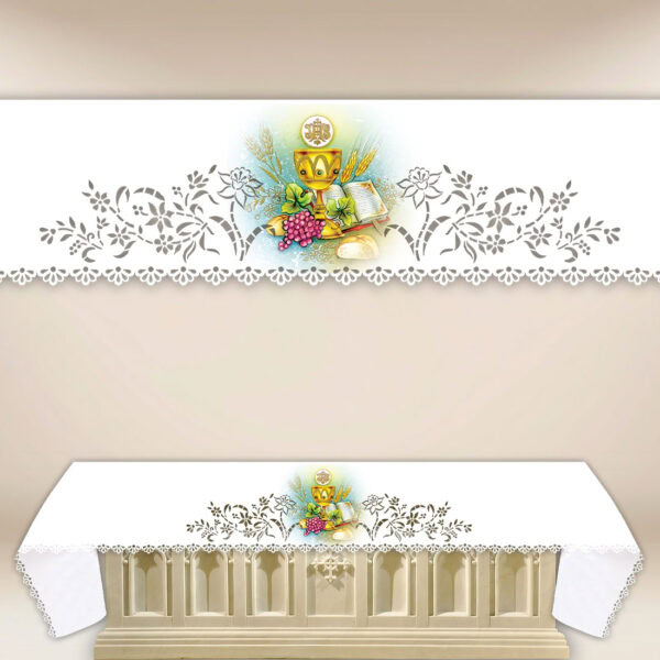 Lace tablecloth with print