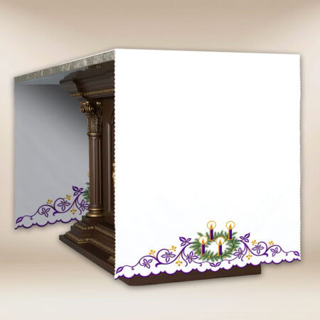 Advent altar cloth with embroidery