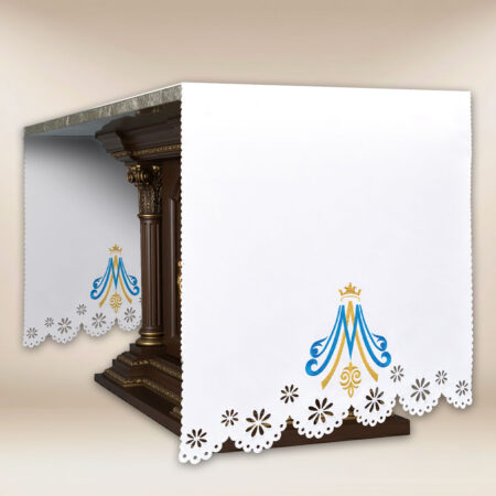 marian altar cloth with embroidery