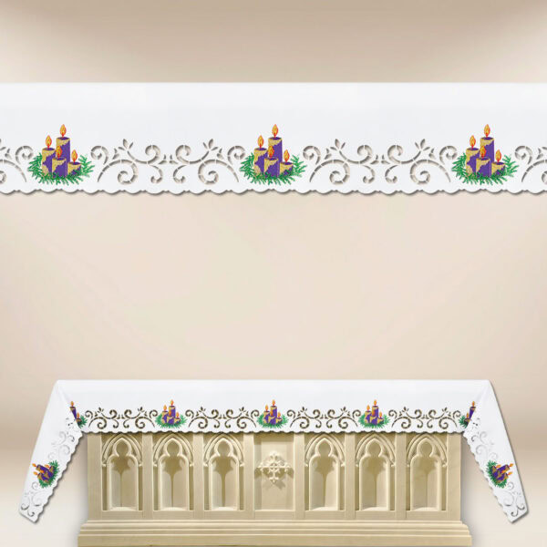Embroidered Advent altar cloth