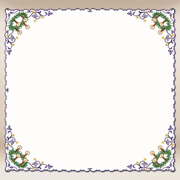 Embroidered Napkin Advent with Wreath 110x110
