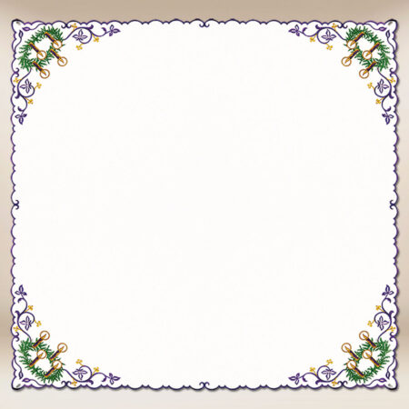 Embroidered napkin Advent with Wreath 95x95