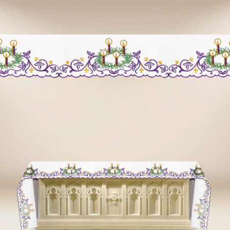 Embroidered Advent Tablecloth with Wreath