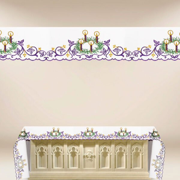 Embroidered Advent Tablecloth with Wreath