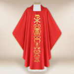 Liturgical Chasuble with PX Motif in Red