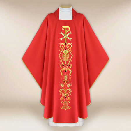 Liturgical Chasuble with PX Motif in Red