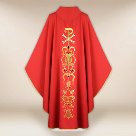 Liturgical Chasuble with PX Motif in Red