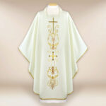 Liturgical Chasuble with Cross Motif in Ecru