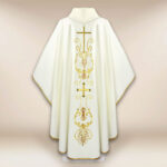 Liturgical Chasuble with Cross Motif in Ecru