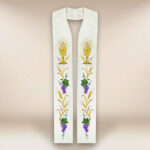 Embroidered liturgical stole with chalice motif
