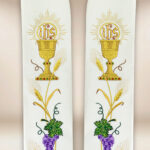 Embroidered liturgical stole with chalice motif