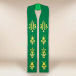 Embroidered Liturgical Stole with IHS