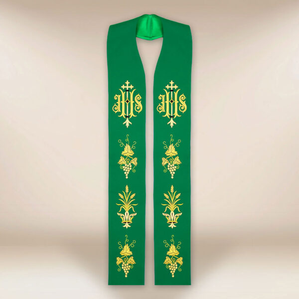 Embroidered Liturgical Stole with IHS