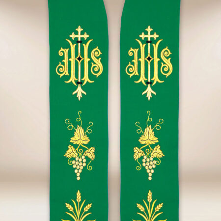 Embroidered Liturgical Stole with IHS