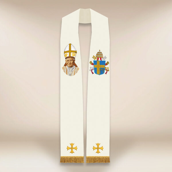 Stuła haftowana “Jan Paweł II”