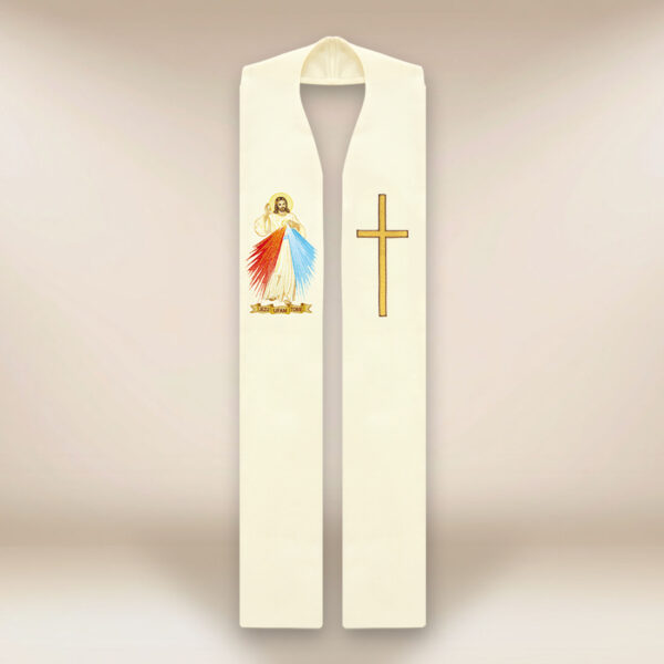 Embroidered stola "Jesus, I Trust in You"