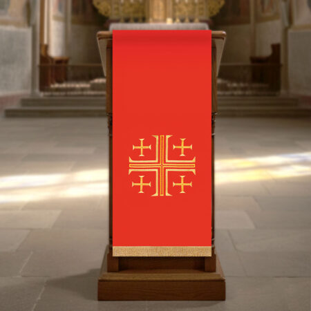 Embroidered Cover for Lectern Jerusalem Cross