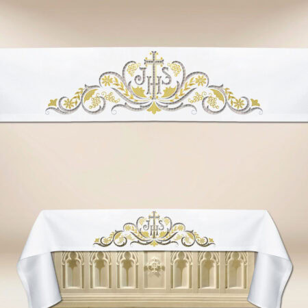 Embroidered Altar Cloth with IHS