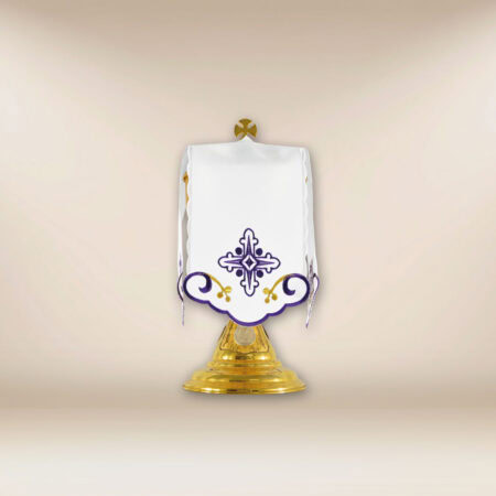 Ciborium veil with purple embroidery