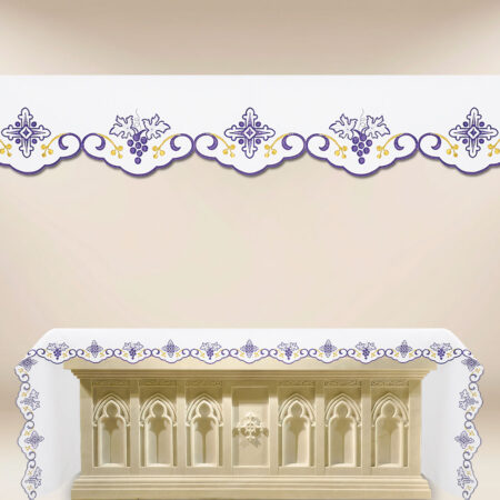 Embroidered purple altar cloth