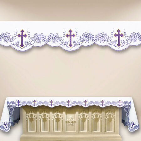Embroidered liturgical altar cloth for Lent 500x115cm