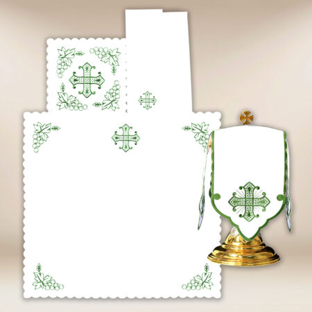 Green embroidered chalice linen