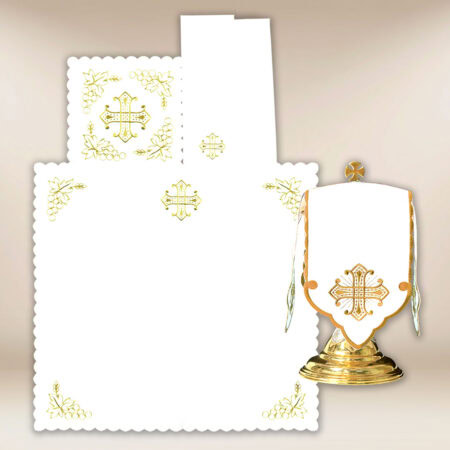 Embroidered Gold Chalice Linen