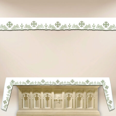 Embroidered green altar cloth